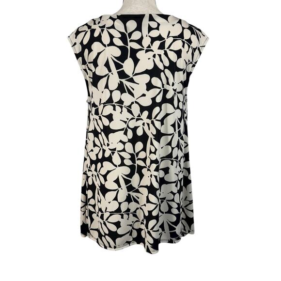 Liz Claiborne Large Top Floral Sleeveless Stretch Flared Hem Round Neck Multi - Picture 4 of 8